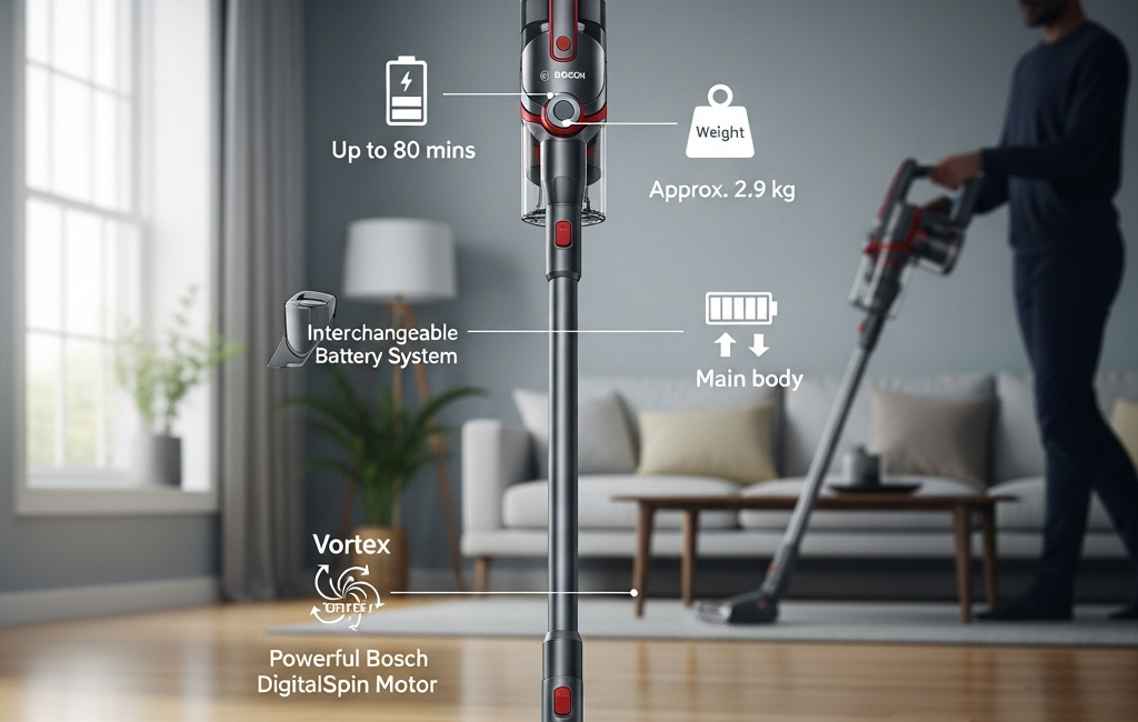 Bosch BCS712XXL štapni usisivač za moćno i tiho čišćenje